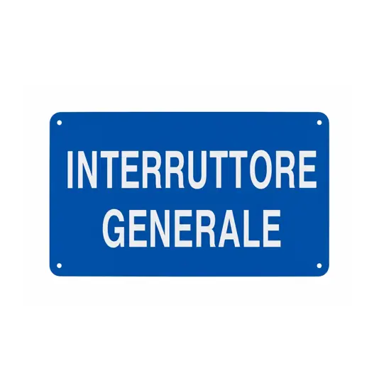 Cartello informativo 'interruttore generale'
