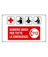 Cartello informativo 'numero unico per tutte le emergenze 112'