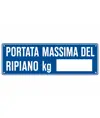 Cartello informativo 'portata massima del ripiano kg__'