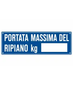 Cartello informativo 'portata massima del ripiano kg__'