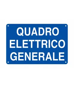 Etichetta adesiva blu 'quadro elettrico generale'