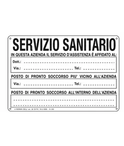 Cartello informativo 'servizio sanitario'