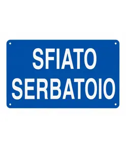 Cartello informativo 'sfiato serbatoio'