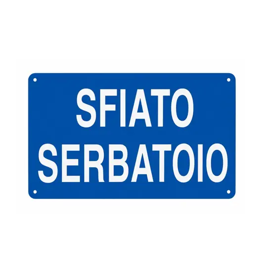 Cartello informativo 'sfiato serbatoio'