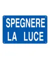 Cartello informativo 'spegnere la luce'