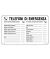 Cartello informativo 'telefoni di emergenza"