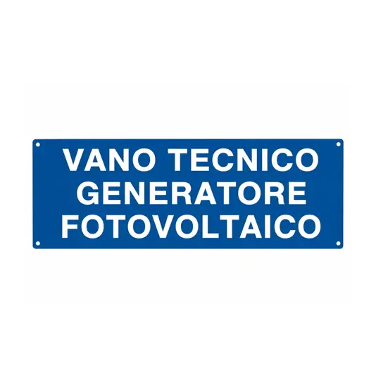 Cartello informativo 'vano tecnico generatore fotovoltaico'