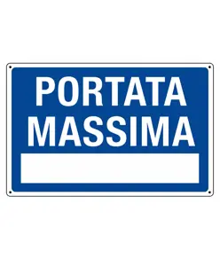 Cartello informazione 'portata massima'