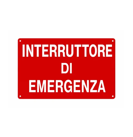 Cartello 'interruttore di emergenza'