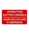 Cartello 'interruttore elettrico generale usare solo in caso di emergenza'