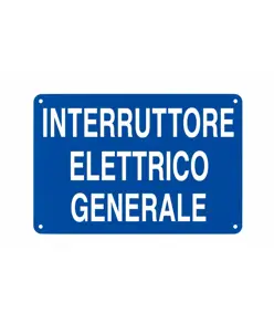 Cartello interruttore elettrico generale