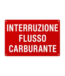 Etichetta adesiva 'interruzione flusso carburante'