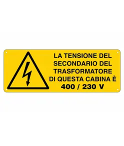 etichette adesive 'la tensione del secondario del trasformatore di questa cabina..'