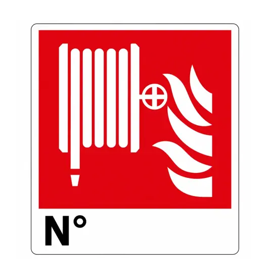 Cartello lancia antincendio con scritta 'N°'