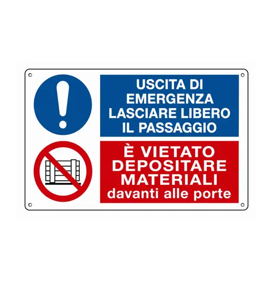 Cartello Lasciare libero il passaggio vietato depositare