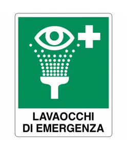 etichette adesive con scritta 'lavaocchi di emergenza'