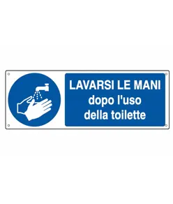 etichette adesive  lavarsi le mani dopo l'uso della toilette