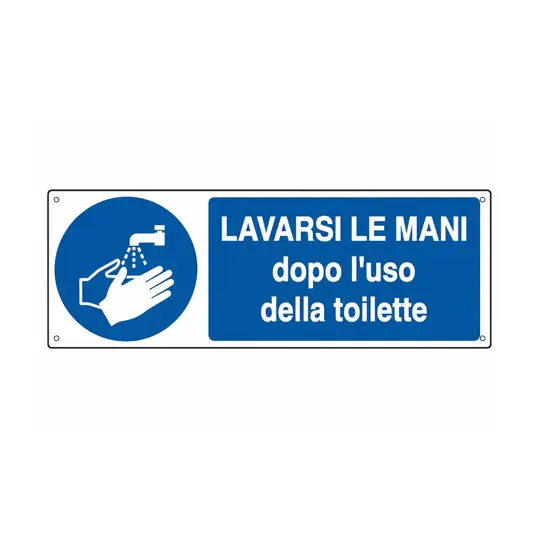Cartello  lavarsi le mani dopo l'uso della toilette