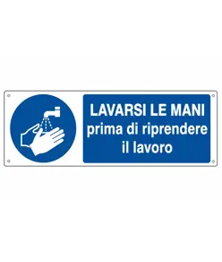 etichette adesive  lavarsi le mani prima di riprendere il lavoro