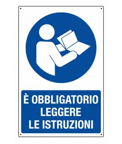 Cartello  leggere il manuale delle istruzioni