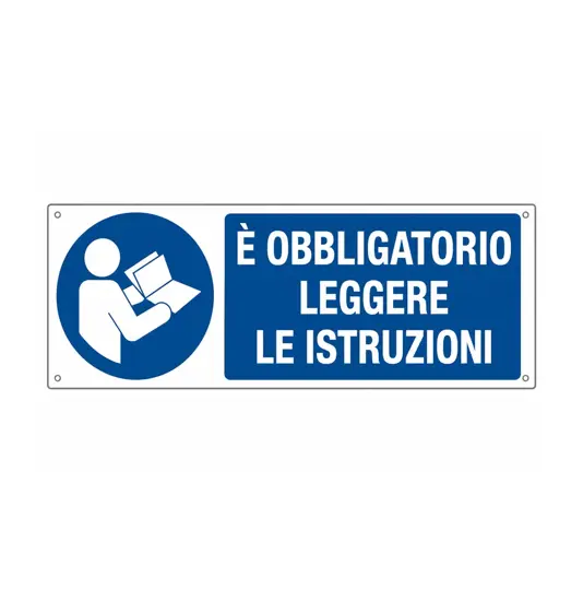 Cartello  leggere il manuale delle istruzioni