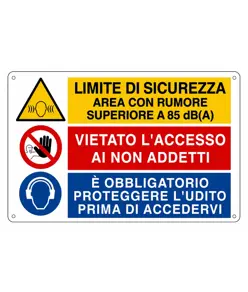 Cartello 'Limite di sicurezza, area con