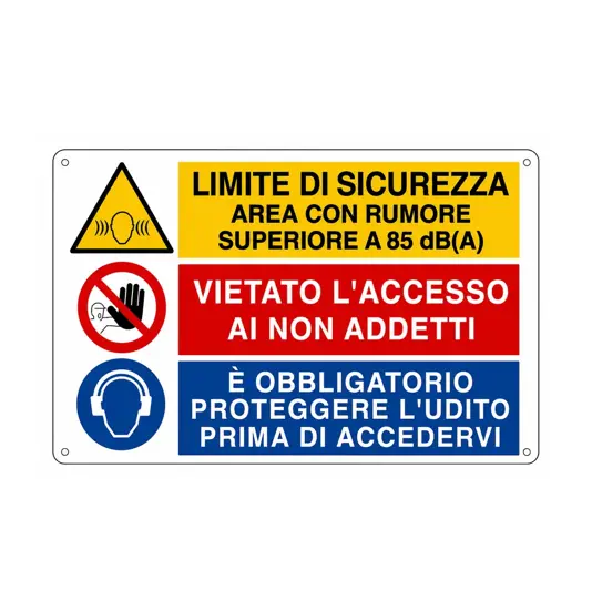 Cartello 'Limite di sicurezza, area con