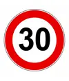 Cartello limite di velocità 30km/h per cantieri temporanei