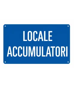 Cartello 'locale accumulatori'
