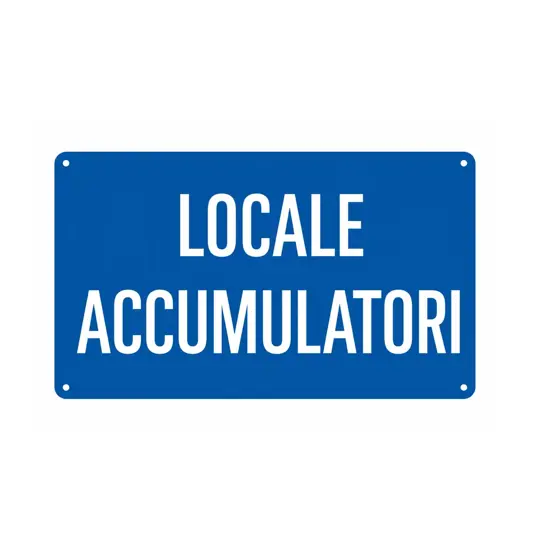 Cartello 'locale accumulatori'