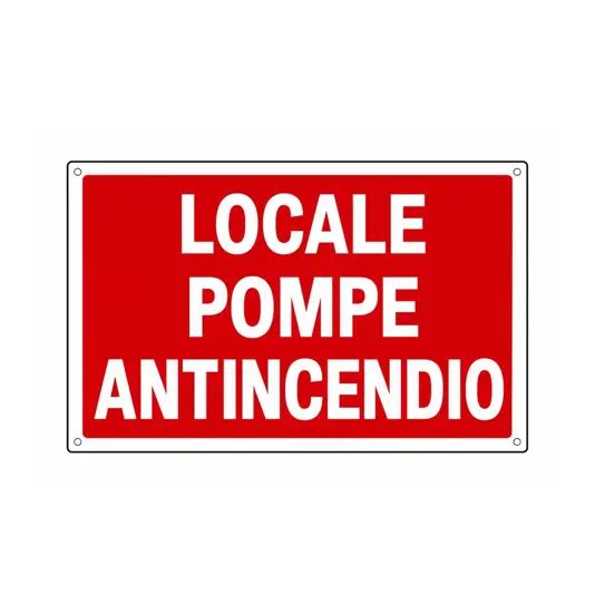 Cartello 'locale pompe antincendio'