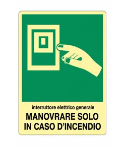 Cartello luminescente USARE SOLO IN CASO DI EMERGENZA in pvc 370X170 mm