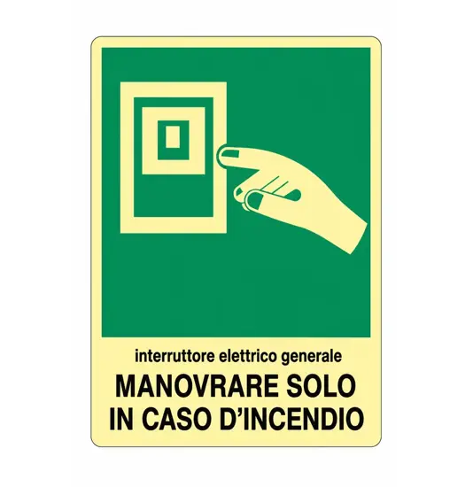 Cartello luminescente USARE SOLO IN CASO DI EMERGENZA in pvc 370X170 mm