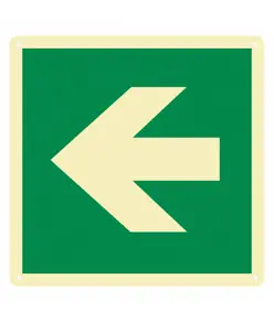Cartello luminescente uscita emergenza a sinistra  Cartlux Din Plus