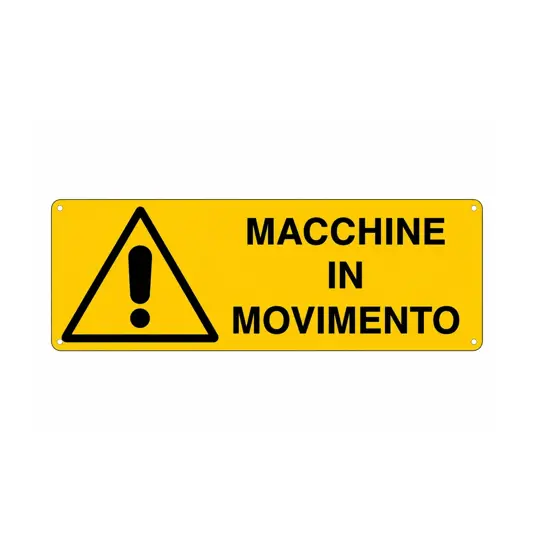 Cartello 'macchine in movimento'