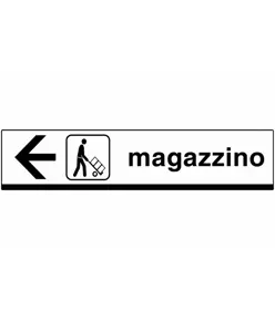 Cartello magazzino con freccia