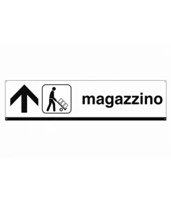 Cartello magazzino con freccia