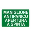 Etichetta adesiva 'maniglione antipanico / apertura a spinta'