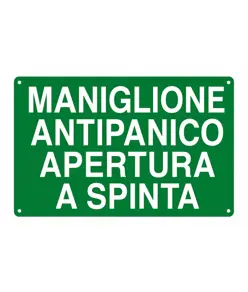 Etichetta adesiva 'maniglione antipanico / apertura a spinta'