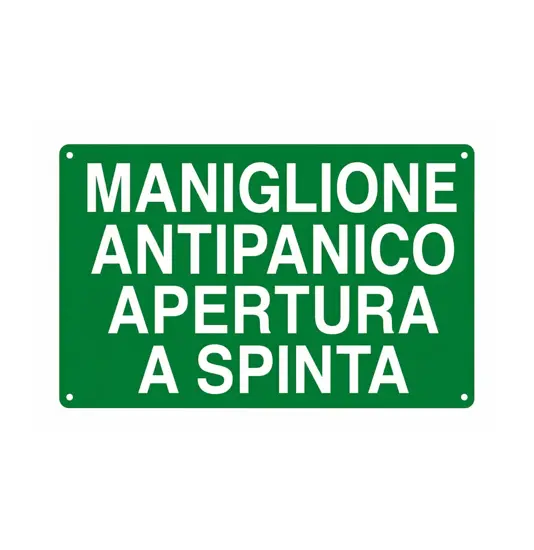 Etichetta adesiva 'maniglione antipanico / apertura a spinta'
