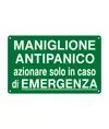Etichetta adesiva 'maniglione antipanico / azionare solo in caso di emergenza'