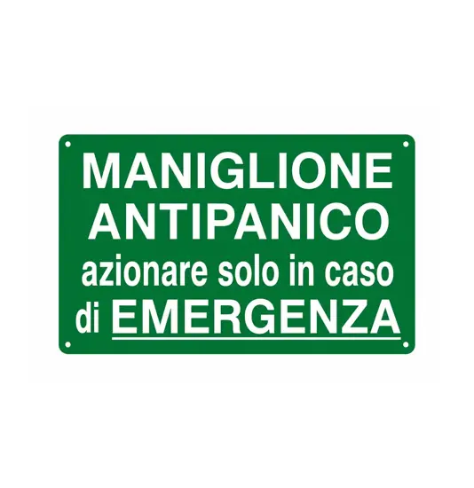 Etichetta adesiva 'maniglione antipanico / azionare solo in caso di emergenza'