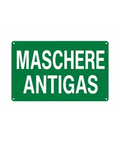 Etichetta adesiva 'maschere antigas'