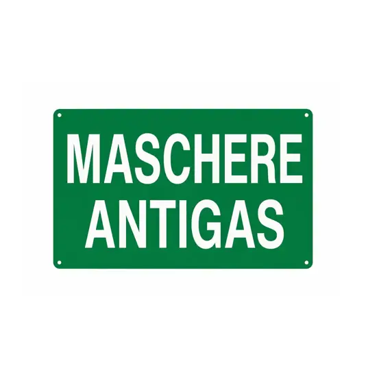 Cartello 'maschere antigas'