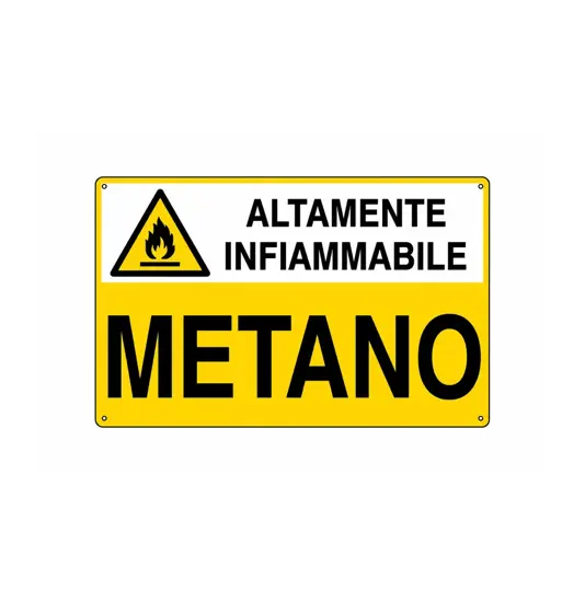 Cartello 'metano altamente infiammabile'