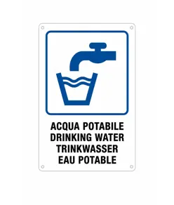 Cartello multilingue 'acqua potabile'