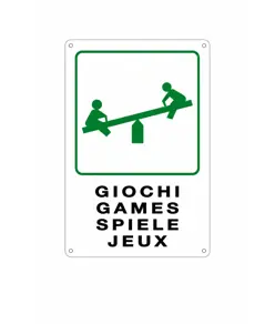 Cartello multilingue 'giochi'