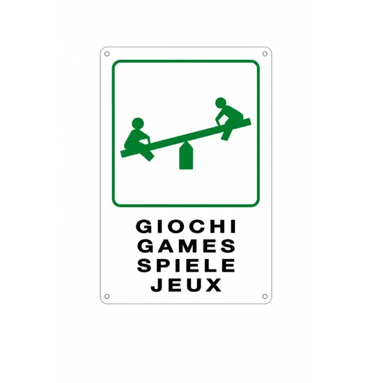 Cartello multilingue 'giochi'