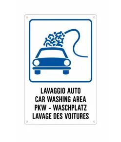 Cartello multilingue 'lavaggio auto'