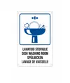 Cartello multilingue 'lavatoio stoviglie'